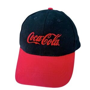 Coca Cola Baseball Cap Black Red Embroidered Logo Adjustable Mens
